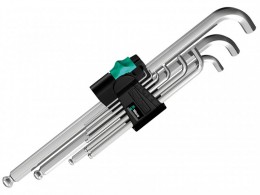 Wera Hex Plus Shallow Key Chrome Plated Ball End  Set of 9 (1.5-10mm) £31.99